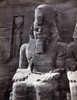 View of colossal figure, probably Ramses II, carved into rock that is the Great Temple at Abu Sunbul, Egypt.  Photograph by Francis Frith. Poster Print by Francis Firth - Item # VARBLL0587419334