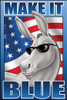 The Old Grey Mare of the Democratic party over a US Flag. He wears sunglasses Poster Print by Richard Kelly - Item # VARBLL0587202297