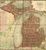 state map including drainage, cities and towns, and the railroad network. Census information, with miles of line by county, at left margin of map. Poster Print - Item # VARBLL058759236L