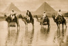 Camel men & pyramids, Egypt reflected in the waters of the inundating Nile Poster Print - Item # VARBLL058754122L