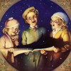 Cover art to Etude magazine December 1936.  Three young girls are carollers for Xmas Poster Print by Florence M. - Item # VARBLL0587436107