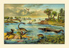 A pre-historic scene on the coastline with early crocodiles and other creatures.  Including the archeopteryx. Poster Print by unknown - Item # VARBLL0587179155