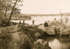 Washington, D.C. Georgetown ferry-boat carrying wagons, and Aqueduct Bridge beyond, from rocks on Mason's Island Poster Print - Item # VARBLL058745572L