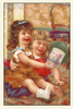 Victorian trade card for Highland Brand Condensed Milk.  Two girls smile and hold a can of condensed milk. Poster Print by unknown - Item # VARBLL0587392134