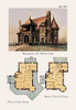 American Architecture of the Victorian Period with an illustration of the home's exterior and a two floor architectural plan and layout Poster Print by unknown - Item # VARBLL0587027940