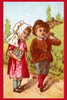 Victorian trade card for XXXX Coffee showing two children walking down a dirt road. Poster Print by unknown - Item # VARBLL0587392010