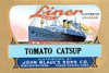 A label for a bottle of ketchup featuring a cruise ship. Poster Print by unknown - Item # VARBLL058731771x