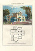 Cottages & Villas of the English Countryside in the adaptation from foreign influences in design with a painting of the home and a basic first floor plan Poster Print by Richard Brown - Item # VARBLL0587041242