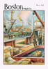 A ship in harbor is being unloaded and the bales are being transported away by an early steam train. Poster Print by Unknown - Item # VARBLL0587019220