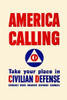America calling--Take your place in civilian defense--Consult your nearest defense council.   Poster with civil defense symbol. Poster Print by Unknown - Item # VARBLL0587335904