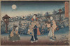 man and two women walking at night under a full moon. Poster Print by Uragawa  Toyokuni - Item # VARBLL0587244135