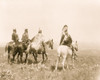 Rear view of four Apsaroke Indians on horseback Poster Print - Item # VARBLL058747004L