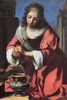 Saint saves the blood of Christian martyrs which she soaked up on a Holy Sponge and pours into a bowl so that Christ can drink the blood. Poster Print by Johannes  Vermeer - Item # VARBLL0587263407