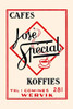 A cup and saucer of hot coffee on this vintage ad taken from a matchbox label. Poster Print by unknown - Item # VARBLL0587341491