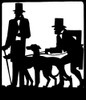 Silhouette Of Two Men With Dogs Poster Print By ®H L Oakley / Mary Evans - Item # VARMEL10644972