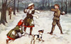 Playing In The Snow Poster Print By Mary Evans Picture Library/Peter & Dawn Cope Collection - Item # VARMEL10470256