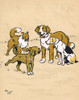 Mongrel Puppy With Three Dogs In The Park Poster Print By Mary Evans Picture Library - Item # VARMEL10956530