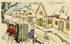 Winter Scene In A Village Poster Print By Mary Evans Picture Library/Peter & Dawn Cope Collection - Item # VARMEL11045428
