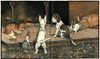 Forager The Puppy Joins The Other Animals By The Fire Poster Print By Mary Evans Picture Library - Item # VARMEL10644937