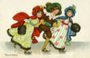 Christmas - A Boy And Two Girls Skating Poster Print By Mary Evans Picture Library/Peter & Dawn Cope Collection - Item # VARMEL10470213