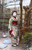 Geisha Girl With Patterned Kimono And Umbrella  Japan Poster Print By Mary Evans / Grenville Collins Postcard Collection - Item # VARMEL10957674