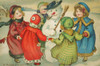 Dancing Round A Snowman Poster Print By Mary Evans Picture Library/Peter & Dawn Cope Collection - Item # VARMEL11045337