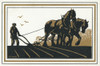 Silhouette Of Ploughing Scene Poster Print By ®H L Oakley / Mary Evans - Item # VARMEL10504032
