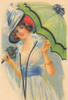 Woman With Green Umbrella Poster Print By Mary Evans Picture Library/Peter & Dawn Cope Collection - Item # VARMEL11045368