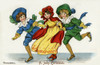 Christmas - A Girl And Two Boys Skating Poster Print By Mary Evans Picture Library/Peter & Dawn Cope Collection - Item # VARMEL10470214
