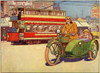 Motor Bike & Sidecar & Tram Poster Print By Mary Evans Picture Library/Peter & Dawn Cope Collection - Item # VARMEL10582404