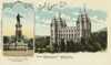 Salt Lake City - Brigham Young Monument And Temple Poster Print By Mary Evans / Grenville Collins Postcard Collection - Item # VARMEL10697700