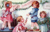 Four Children Putting Up Christmas Decorations Poster Print By Mary Evans Picture Library/Peter & Dawn Cope Collection - Item # VARMEL10508147