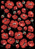 Repeating Pattern - Poppies - Black Background Poster Print By ® Mary Evans Picture Library - Item # VARMEL11094355