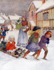 Children Pulling A Sleigh Poster Print By Mary Evans Picture Library/Peter & Dawn Cope Collection - Item # VARMEL10582462