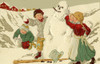 Children Building A Snowman Poster Print By Mary Evans Picture Library / Peter & Dawn Cope Collection - Item # VARMEL10903945