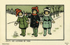 Three Boys With Snowballs Poster Print By Mary Evans Picture Library/Peter & Dawn Cope Collection - Item # VARMEL10804430