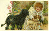 Girl With Dogs Poster Print By Mary Evans Picture Library/Peter & Dawn Cope Collection - Item # VARMEL10470247