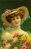Edwardian Lady With Roses Poster Print By Mary Evans Picture Library/Peter & Dawn Cope Collection - Item # VARMEL11045529