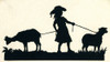 Silhouette Of A Girl With A Sheep And A Goat Poster Print By ®H L Oakley / Mary Evans - Item # VARMEL10504035