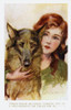 Young Girl With Alsatian Dog Poster Print By Mary Evans Picture Library/Peter & Dawn Cope Collection - Item # VARMEL10981963