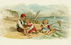 Children Fishing Poster Print By Mary Evans Picture Library/Peter & Dawn Cope Collection - Item # VARMEL10725315