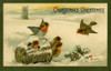 Robins In A Snow Scene Poster Print By Mary Evans Picture Library/Peter & Dawn Cope Collection - Item # VARMEL10944270