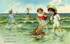 Children At The Seaside Poster Print By Mary Evans Picture Library/Peter & Dawn Cope Collection - Item # VARMEL10944267