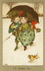 A Couple Shelter Under Umbrella By Florence Hardy Poster Print By Mary Evans/Peter & Dawn Cope Collection - Item # VARMEL10265543