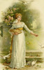Girl Feeding White Doves Poster Print By Mary Evans Picture Library/Peter & Dawn Cope Collection - Item # VARMEL11045320