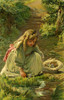 Young Girl Picking Flowers Poster Print By Mary Evans Picture Library/Peter & Dawn Cope Collection - Item # VARMEL10470232