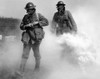 Gas Masked Soldier Walk Through An Actual Gas Attack During Training. Edgewood History - Item # VAREVCCSUA001CS497