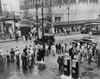 Men Near The Gate Of The Brooklyn Navy Yard During An Electrical Workers Strike. 1941. In The Background Is A Picket Line. History - Item # VAREVCHISL035EC373