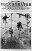 Brooklyn Bridge. New York-Completing A Great Work- Lashing The Stays Of The Brooklyn Bridge. Frank Leslie'S Illustrated Newspaper History - Item # VAREVCHCDLCGCEC853