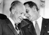President Eisenhower Lends An Ear To Senate Majority Leader History - Item # VAREVCCSUA000CS198 President Eisenhower Lends An Ear To Senate Majority Leader History - Item # VAREVCCSUA000CS198